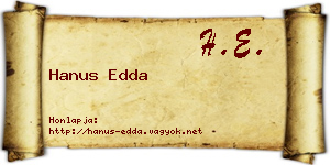 Hanus Edda névjegykártya
